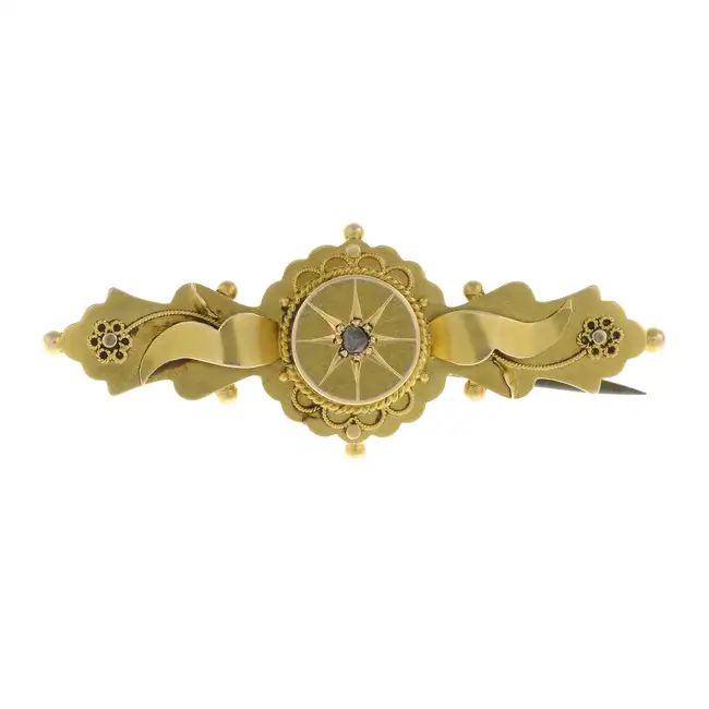 Edwardian 15ct gold brooch