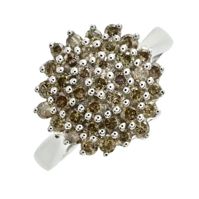 9ct gold 'brown' diamond cluster ring