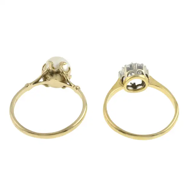 Two gem-set rings