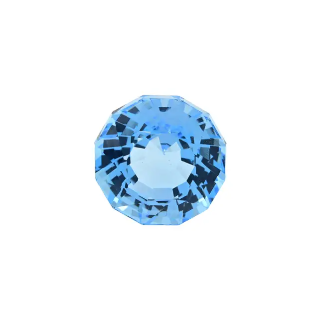 Circular-shape blue topaz, 24.40ct