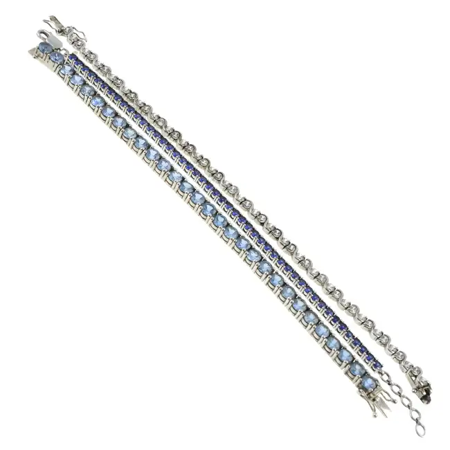 Three gem-set bracelets, one AF