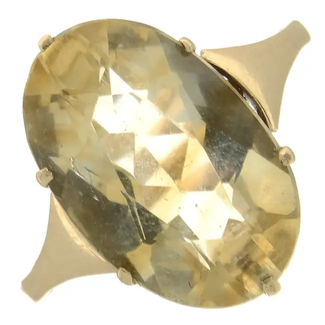 Mid 20th century citrine single-stone ring