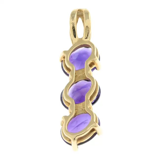 9ct gold amethyst & gem pendant
