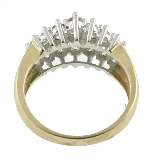 Diamond three-row dress ring