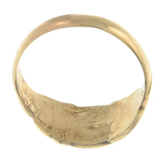 Edwardian 9ct gold garnet & split pearl ring