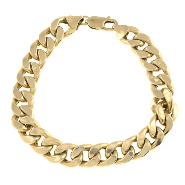 (78085) 9ct gold curb-link bracelet