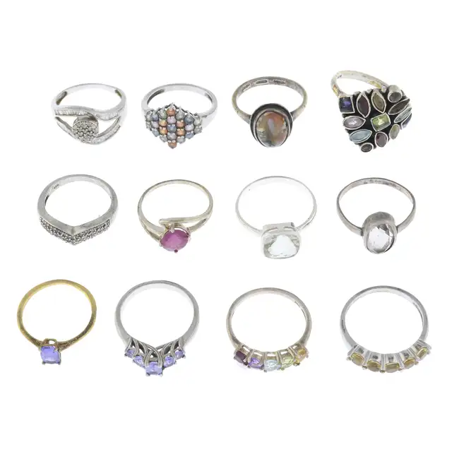 Assorted gem-set rings