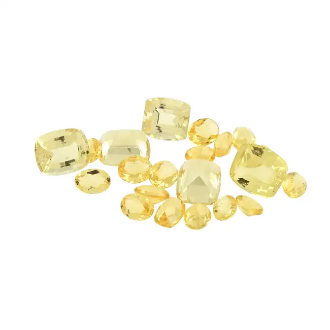 Assorted vari-shape heliodors, 13.91ct