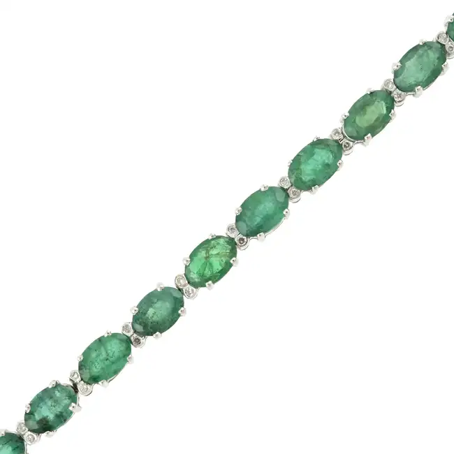 Emerald & diamond line bracelet