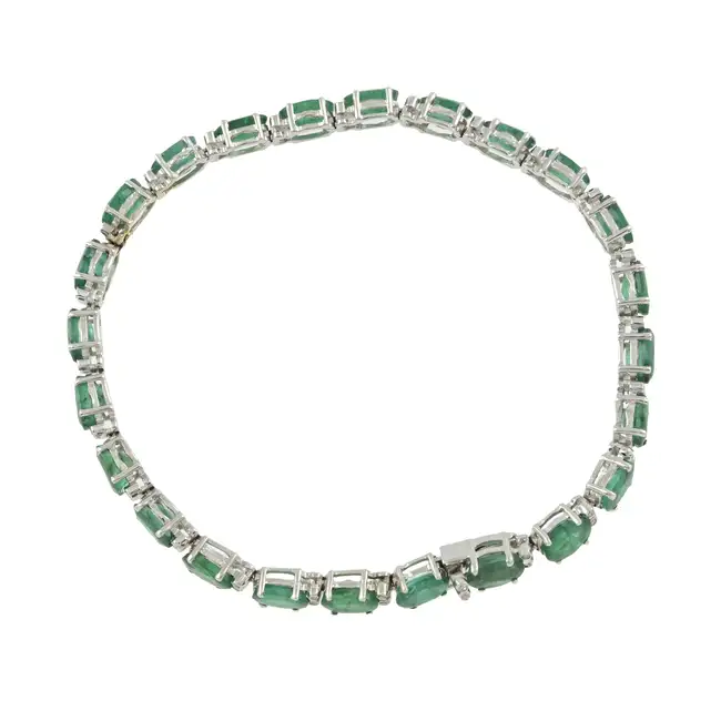 Emerald & diamond line bracelet