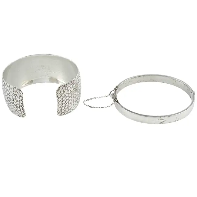 Two silver bangles