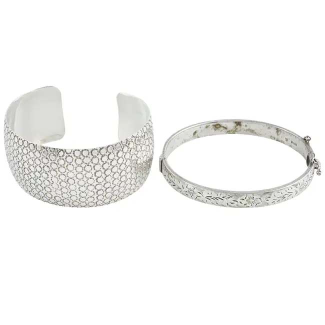 Two silver bangles