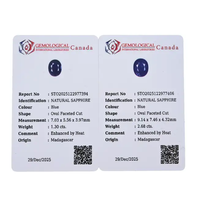 Two oval-shape sapphires, 3.98ct