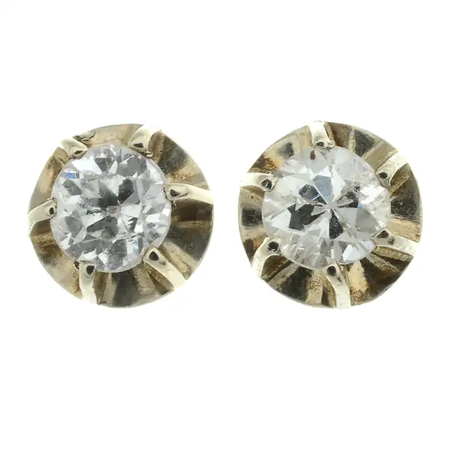 Diamond single-stone stud earrings