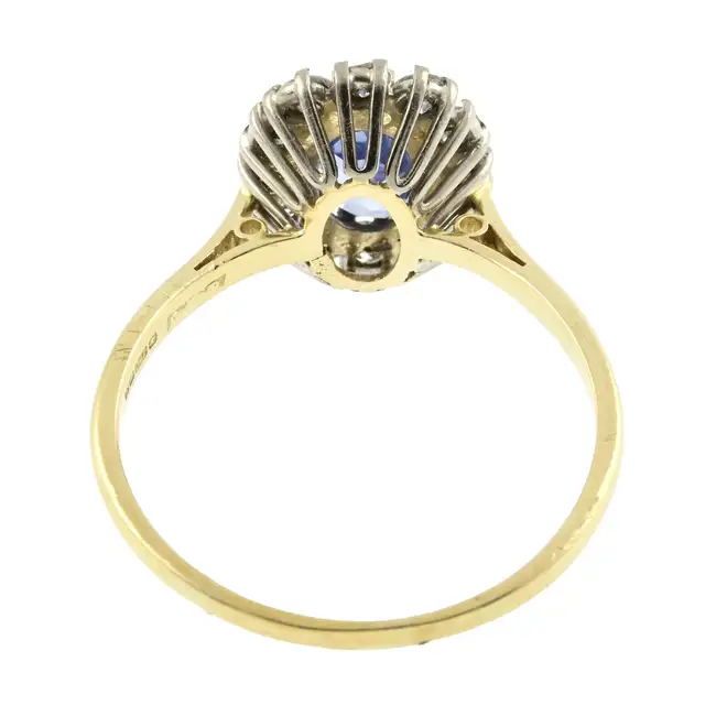 18ct gold sapphire & diamond cluster ring