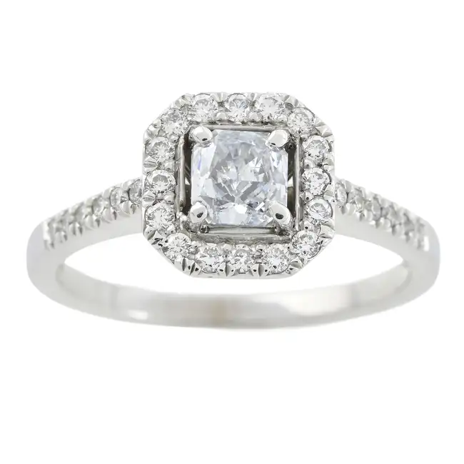 18ct gold Fancy Light Blue diamond and diamond cluster ring