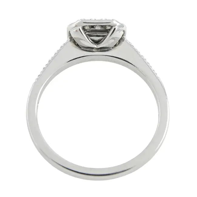 18ct gold Fancy Light Blue diamond and diamond cluster ring