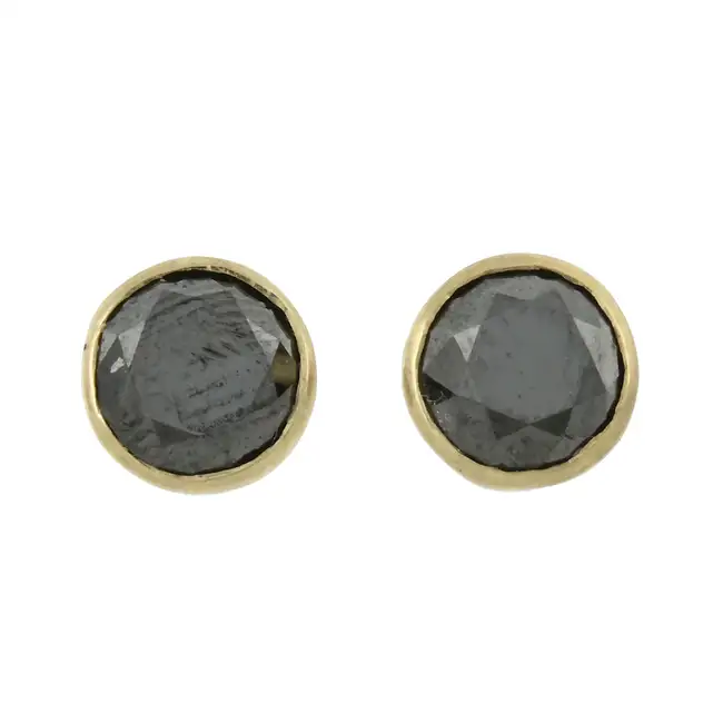 Black gem stud earrings