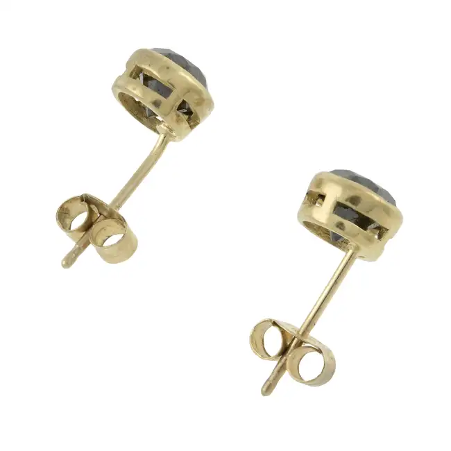 Black gem stud earrings