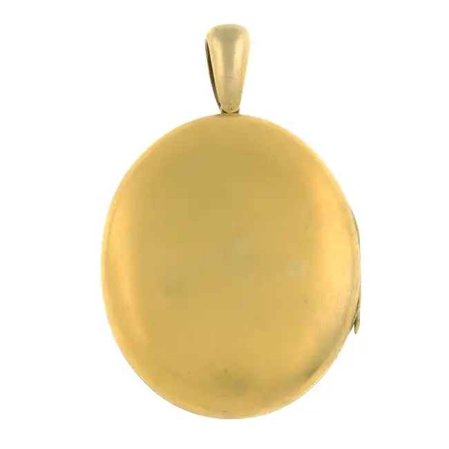 Late 19th century engraved monogram locket pendant
