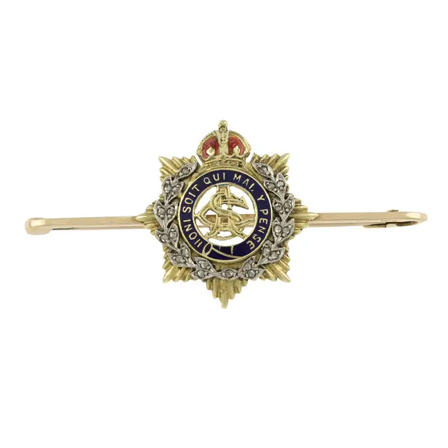 Mid 20th c. enamel & diamond sweetheart brooch