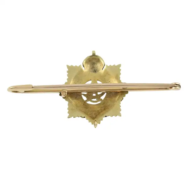 Mid 20th c. enamel & diamond sweetheart brooch