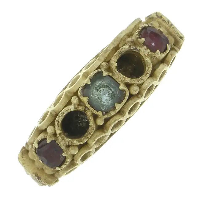 Mid 19th century paste five-stone ring