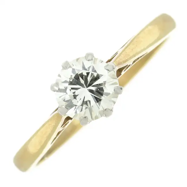 18ct gold diamond single-stone ring