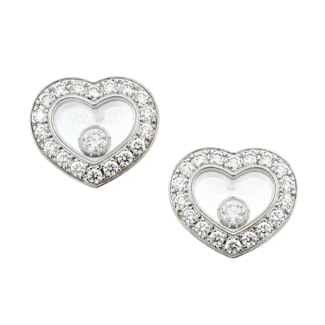 18ct gold 'Happy Diamonds' earrings, by Chopard