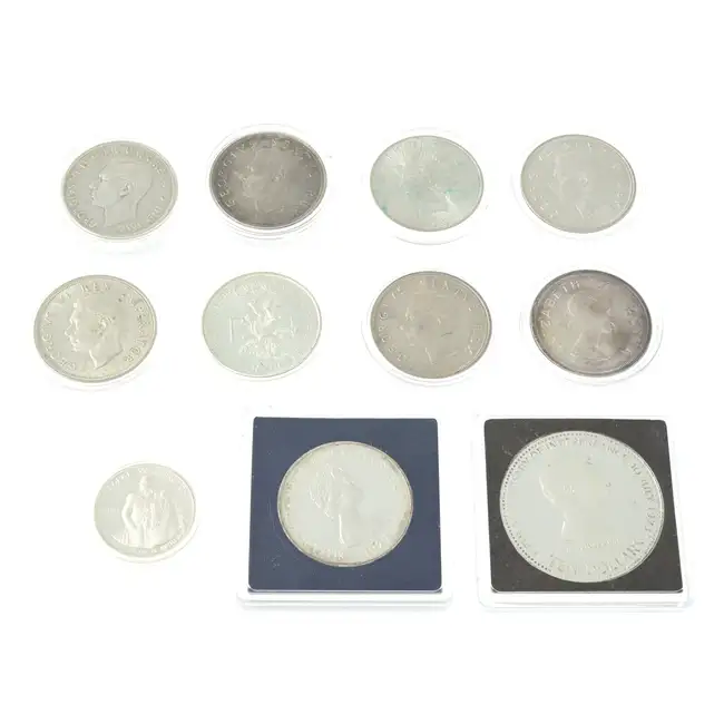 Assorted silver coins