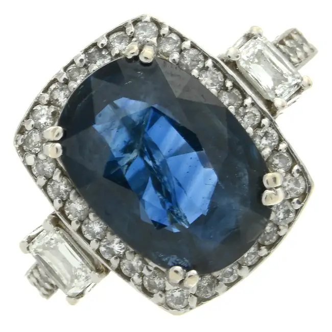 Sapphire & diamond cluster dress ring