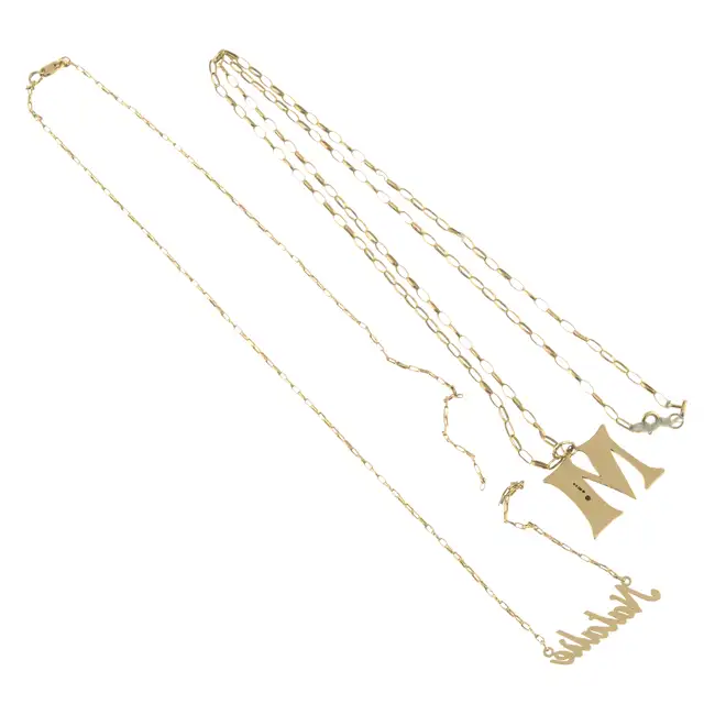 (77760) Two chains, with pendants, AF