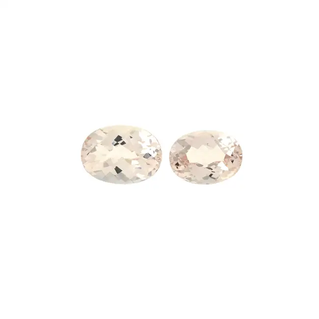 Two oval-shape morganites, 22.70ct