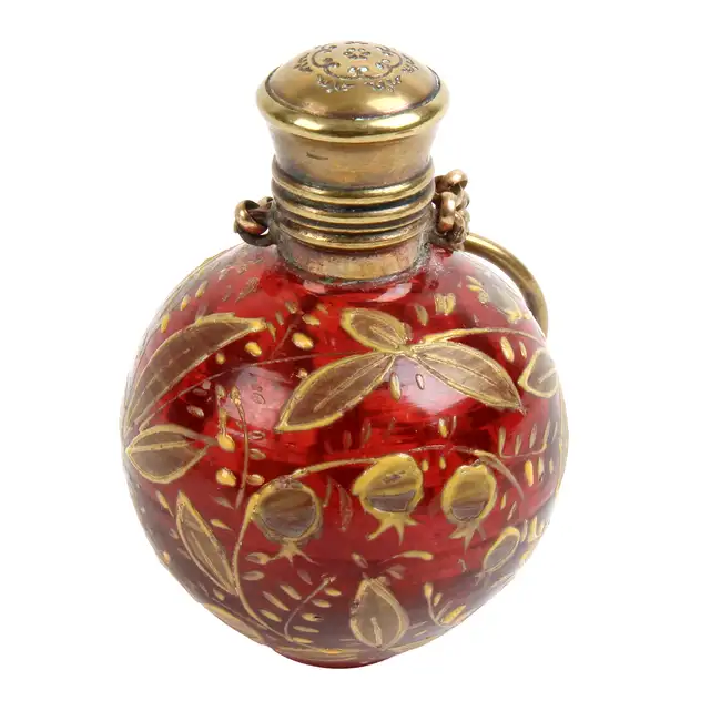 Two Ruby Glass Scent Bottles