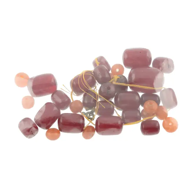 Plastic & amber bead necklace A/F