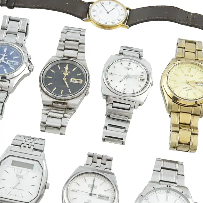 Twelve Seiko watches