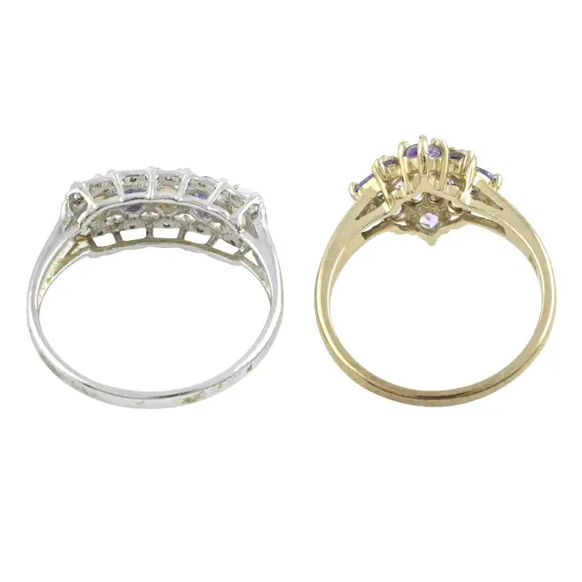 Two 9ct gold gem-set rings