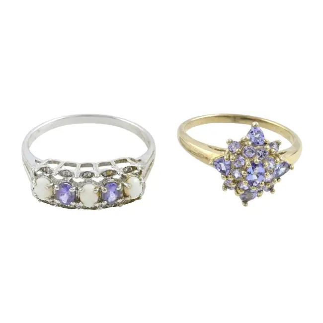 Two 9ct gold gem-set rings