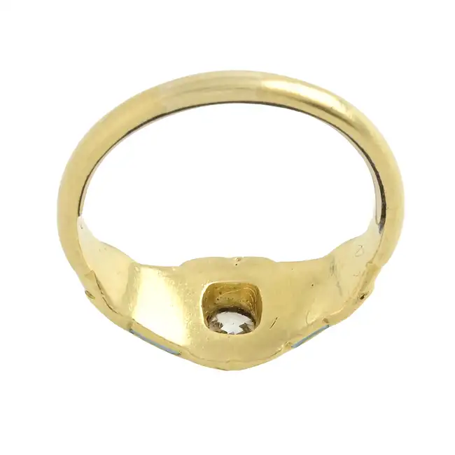 Late 19th century enamel diamond ring