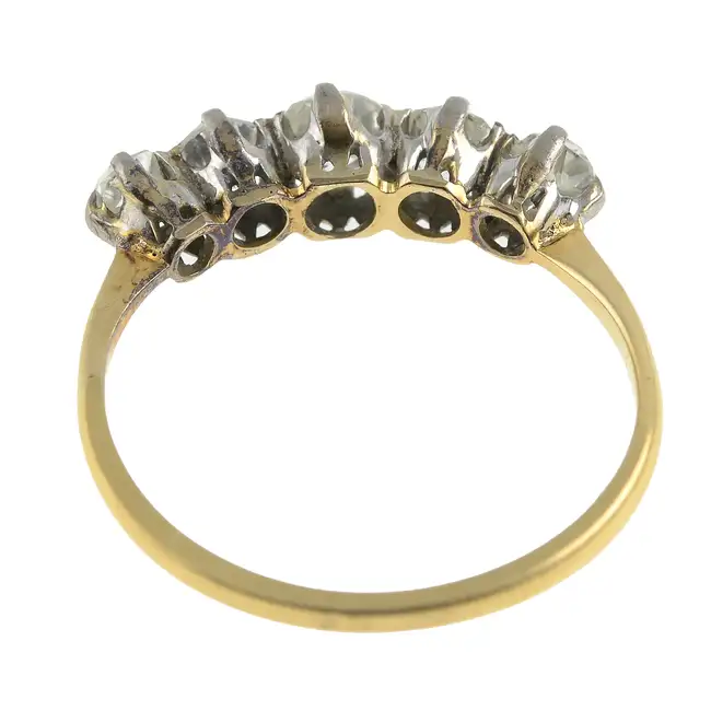 Diamond five-stone ring