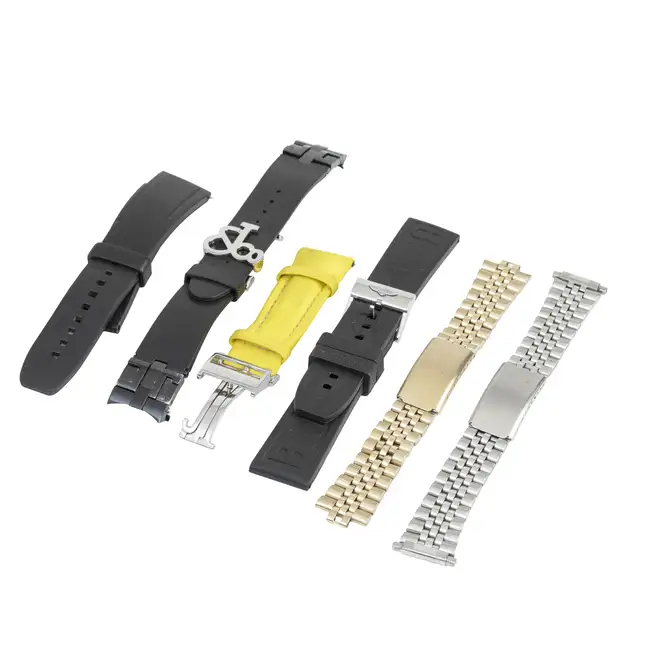 Watch straps and bracelets. Approximately 60.
