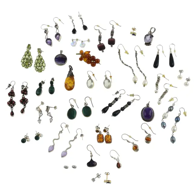 Selection of mostly gem-set earrings