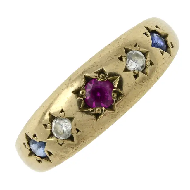 9ct gold gem-set dress ring