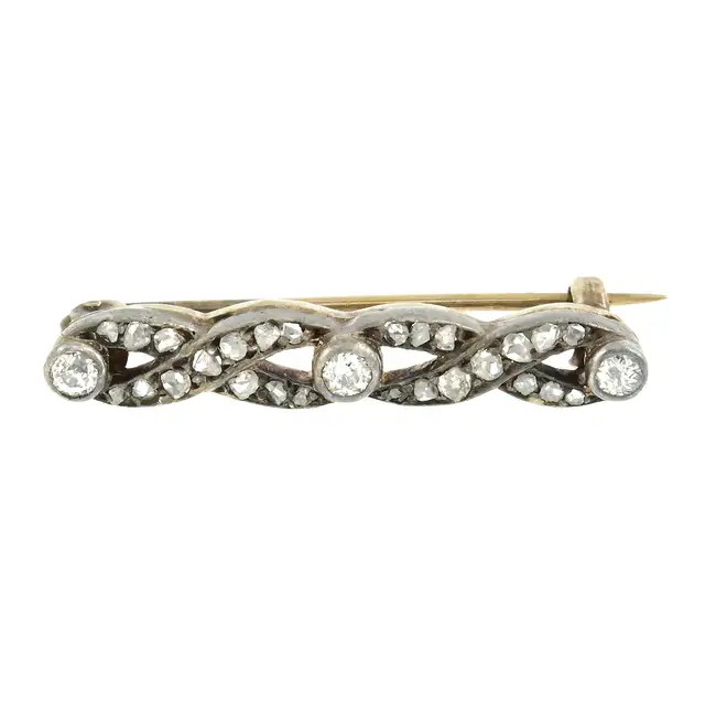 Early 20th century diamond bar brooch