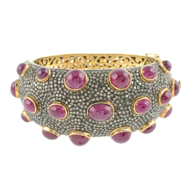 Ruby & diamond bangle