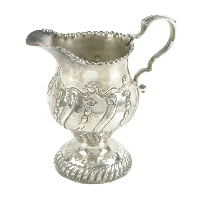 Early George III silver pedestal cream jug 