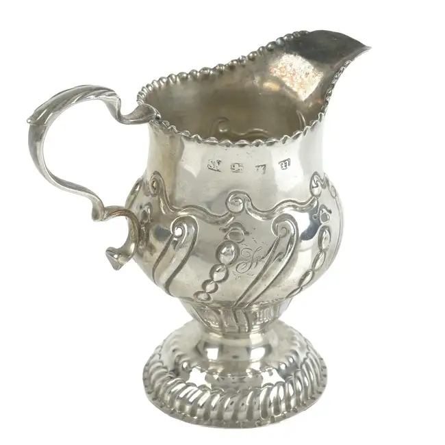 Early George III silver pedestal cream jug 