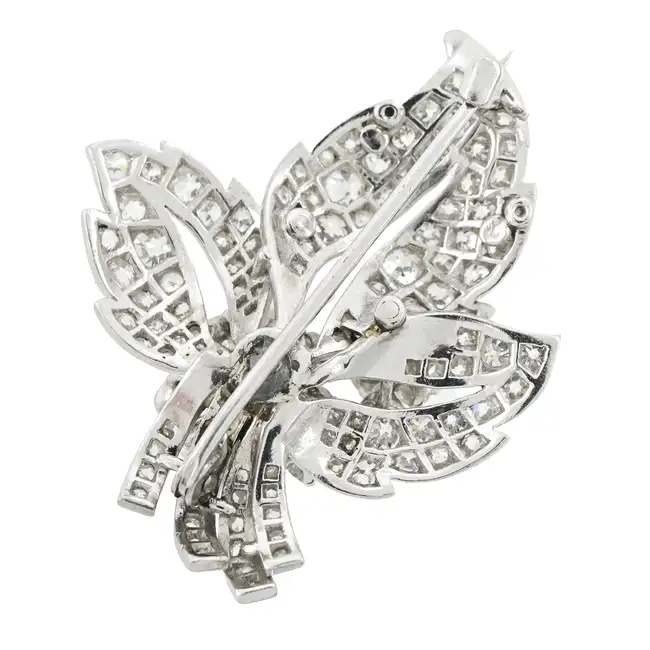 Mid 20th century platinum diamond brooch
