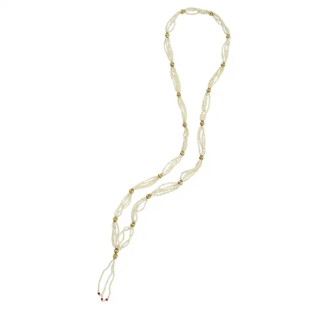 Natural pearl four-row necklace