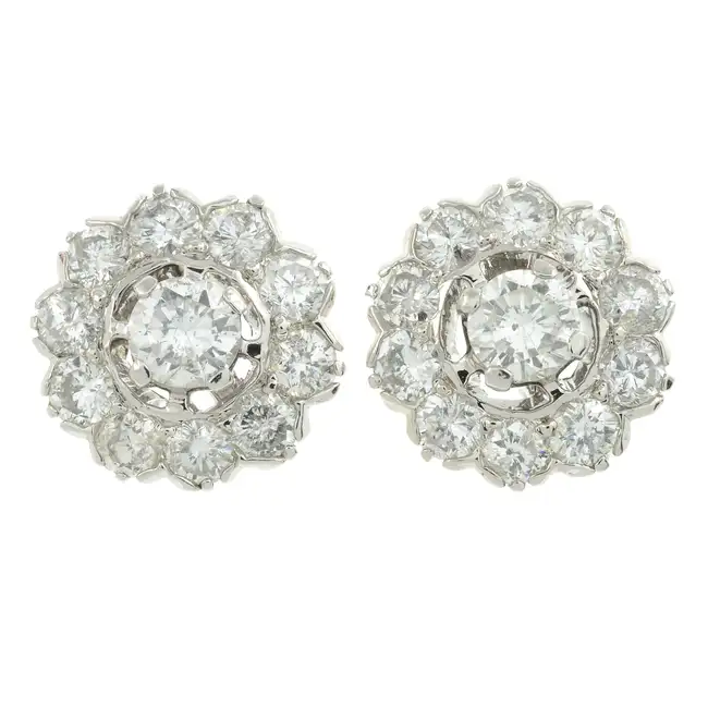 Diamond cluster stud earrings
